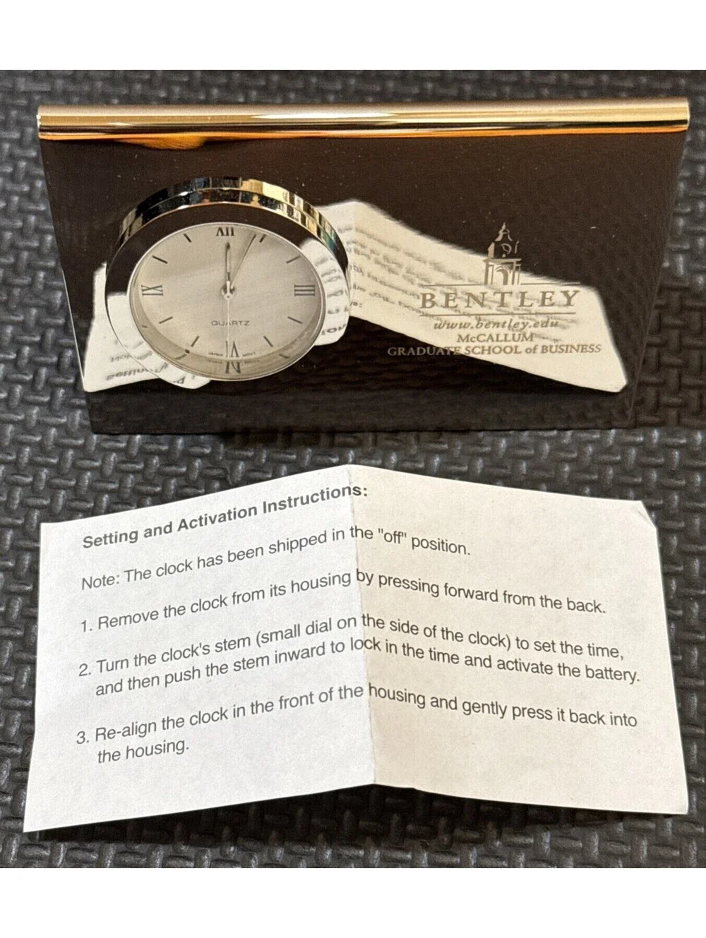 Bentley College McCallum Graduate School Of Business Desk Clock Card Holder
